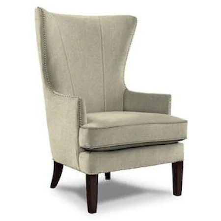 Contemporary Accent Chair with Curved Wing Design